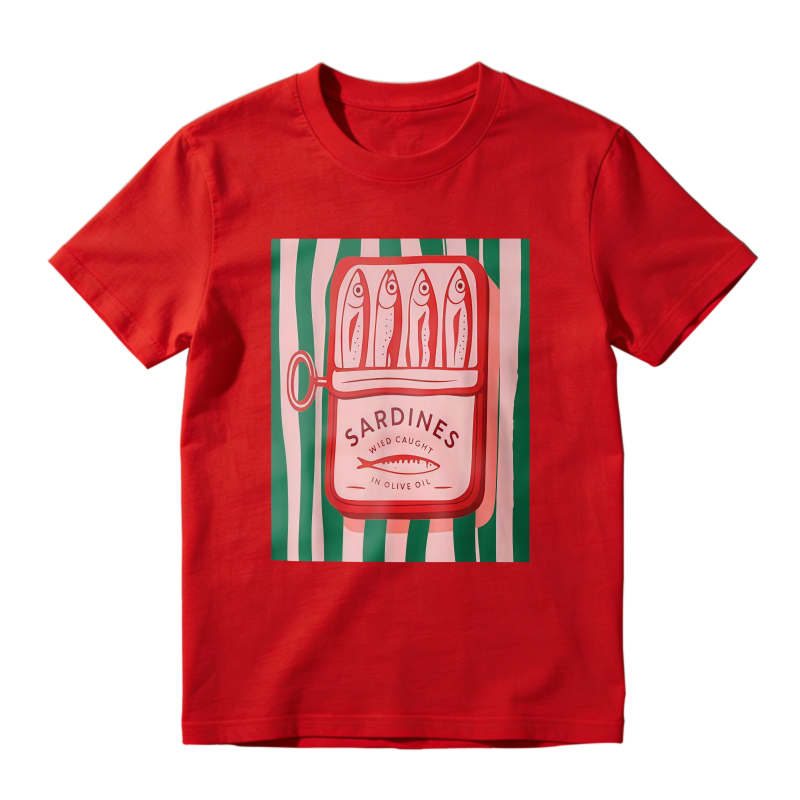 Sardines Can With Fish And Stripes Pattern Unisex Classic T-shirt