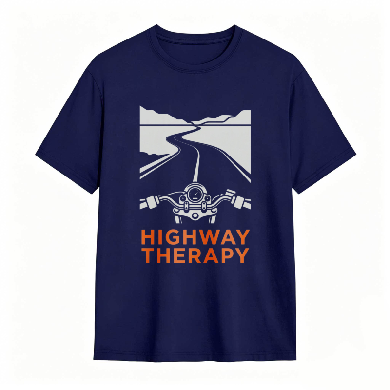 Highway Therapy Motorcycle Road Design T-shirt
