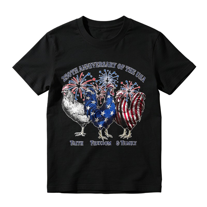 American Flag Turkeys With Fireworks 250th Anniversary Of The Usa T-shirt