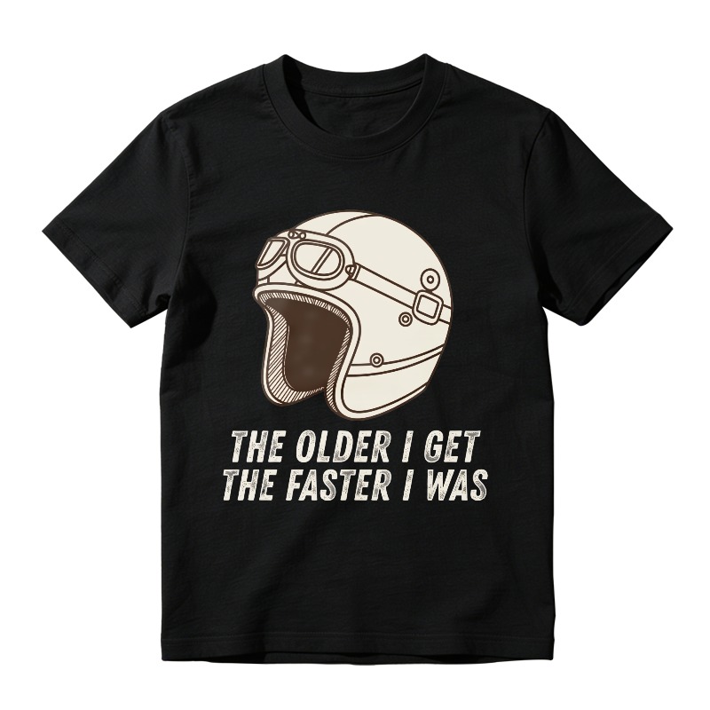 Retro Motorcycle Helmet With Goggles And Text The Older I Get The Faster I Was Unisex Classic T-shirt