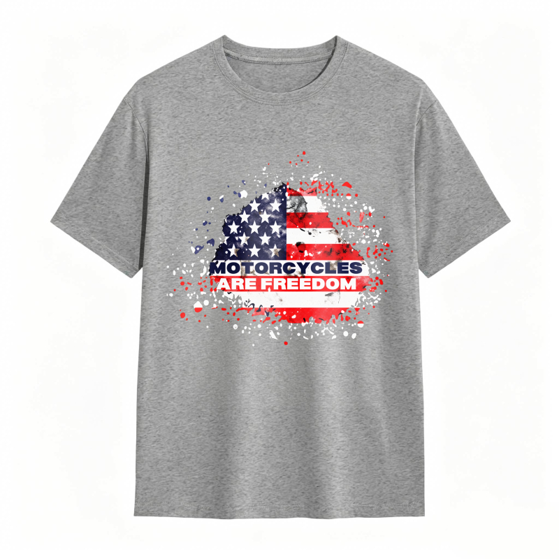 American Flag Motorcycle Freedom Design Unisex Classic T-shirt
