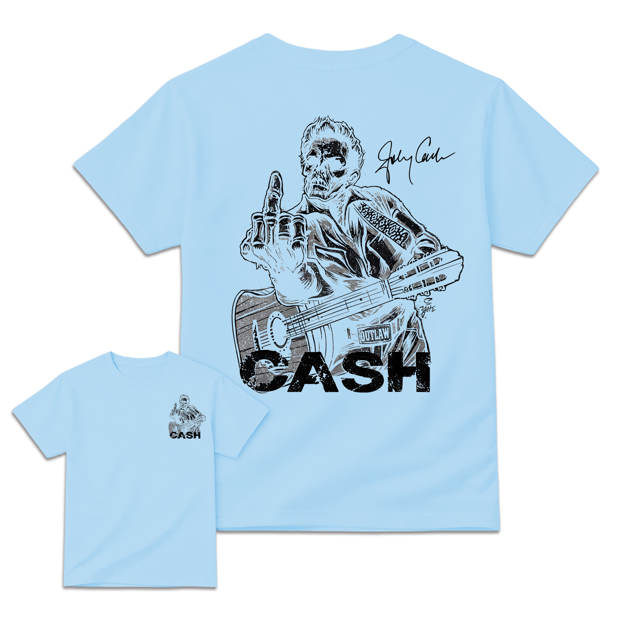J-C Shirt, Middle Finger Skull Graphic Tee, Country Music Legend Memorial T-Shirt