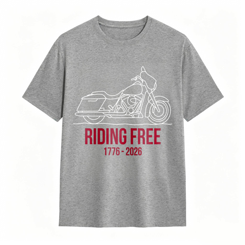 Motorcycle Riding Free 1776 2026 Unisex Classic T-shirt