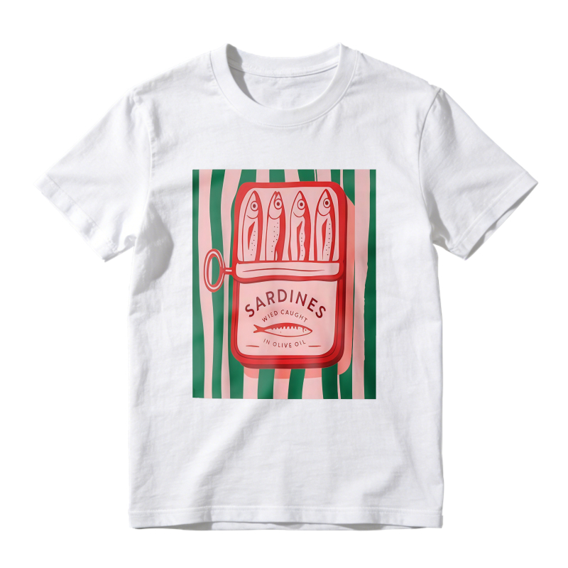 Sardines Can With Fish And Stripes Pattern Unisex Classic T-shirt