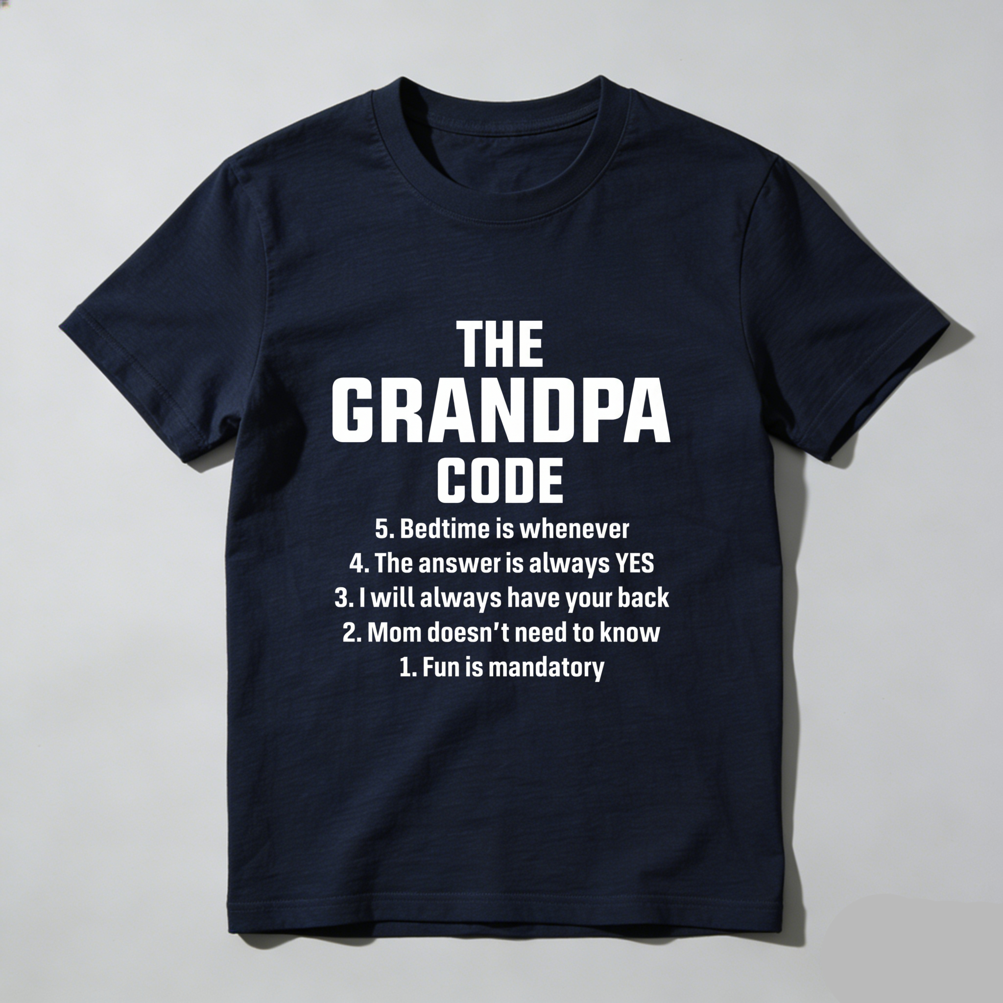 TEECURENT The Grandpa Code Fun Mandatory Yes Always Pure Cotton Short Sleeve T-Shirt