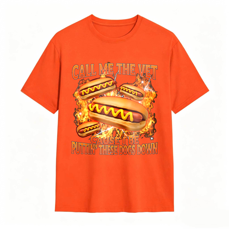 Funny Hot Dog Meme T-shirt With Call Me The Vet Phrase Perfect For Humor Fans