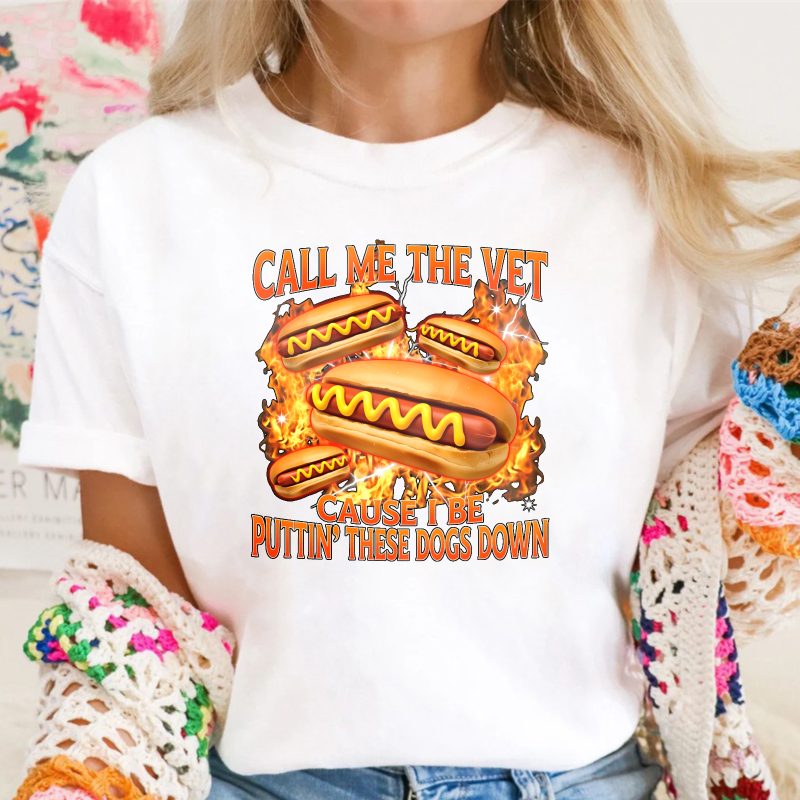 Funny Hot Dog Meme T-shirt With Call Me The Vet Phrase Perfect For Humor Fans