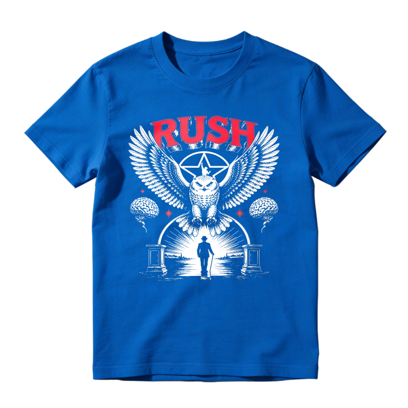 Rush Band Vintage Rock Owl Wings Pentagram Silhouette Unisex Classic T-shirt