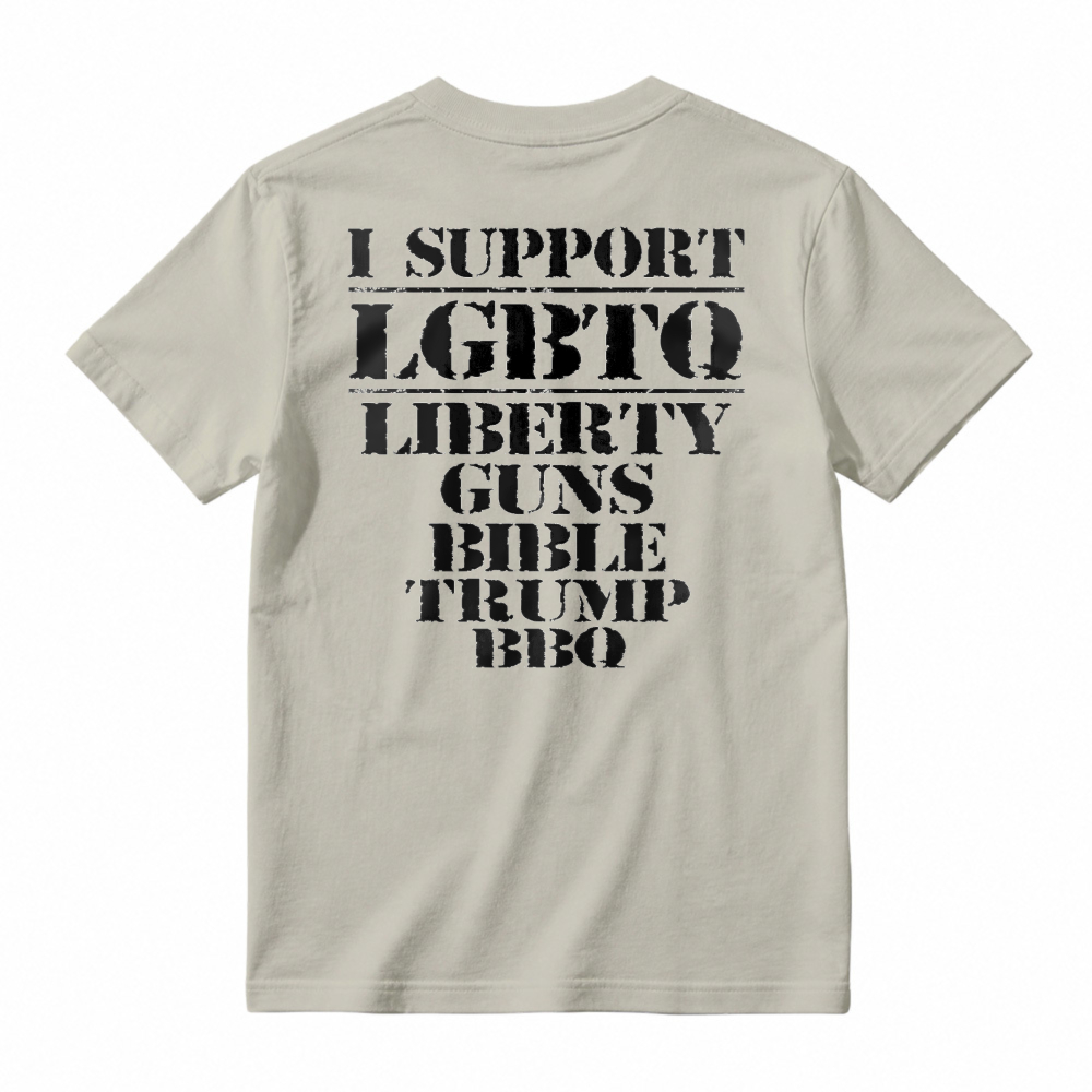 I Support LGBTQ Liberty Guns Bible Trump BBQ Unisex Classic T-shirt