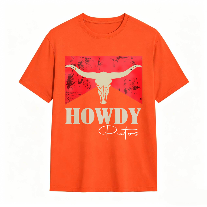 Cow Skull And Howdy Putos Text Design Unisex Classic T-shirt