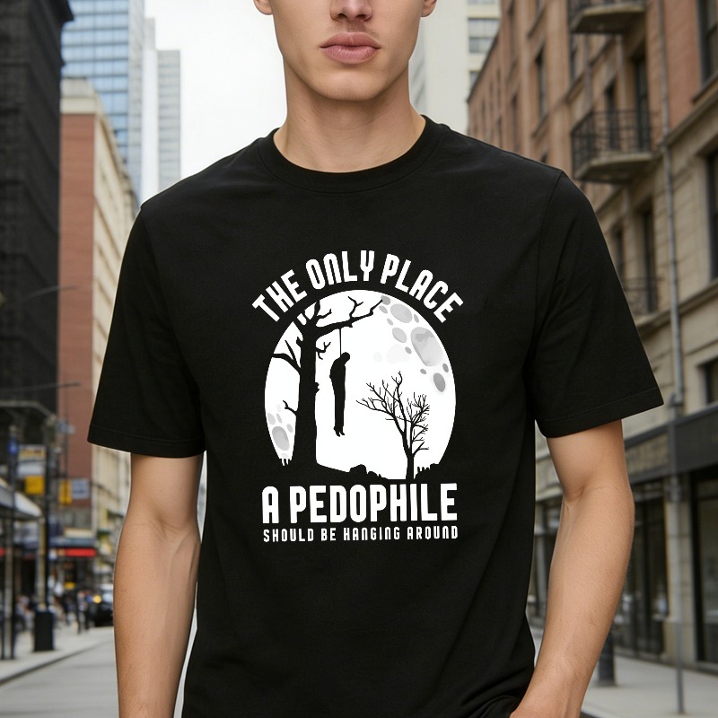 The Only Place A Pedophile Should Be Hanging Around Moon And Tree Silhouette Unisex Classic T-shirt