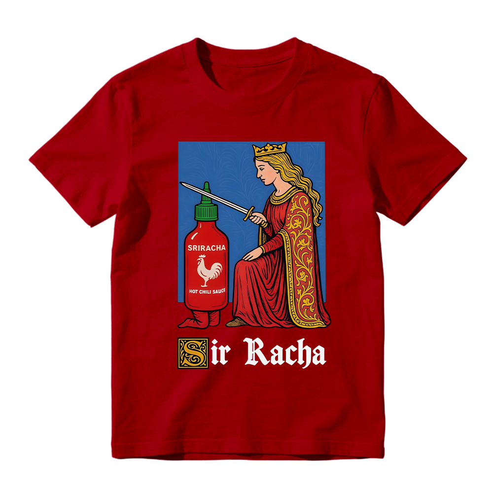 Retro Medieval Art Shirt, Funny Knight Meme Hot Sauce Gift, Red Faire , Unisex