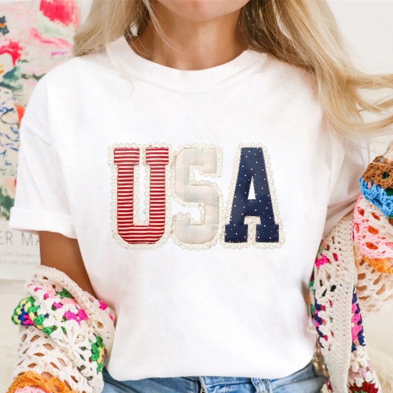 Usa Patchwork Design Unisex Classic T-shirt