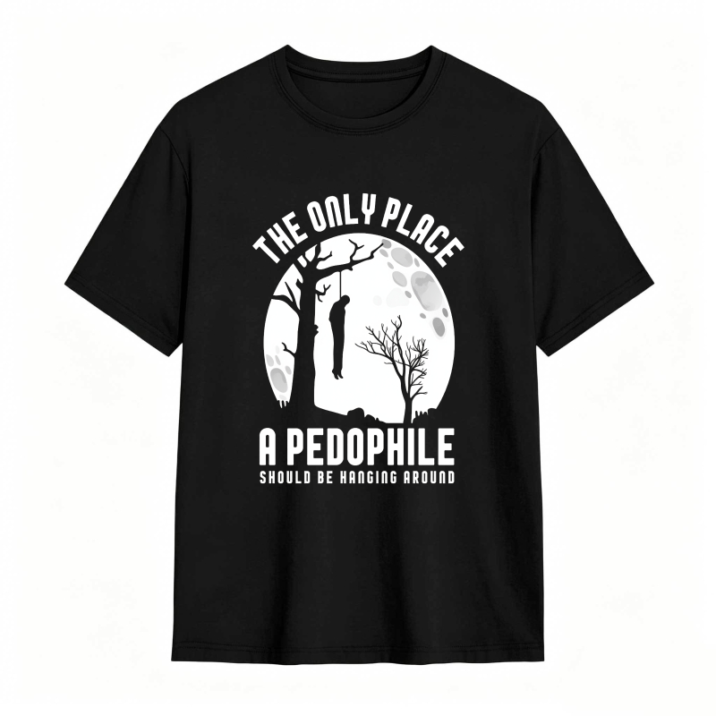 The Only Place A Pedophile Should Be Hanging Around Moon And Tree Silhouette Unisex Classic T-shirt