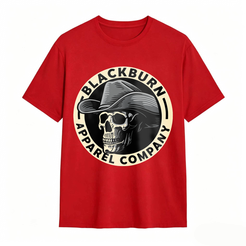 Skull With Cowboy Hat And Blackburn Apparel Company Text Unisex Classic T-shirt