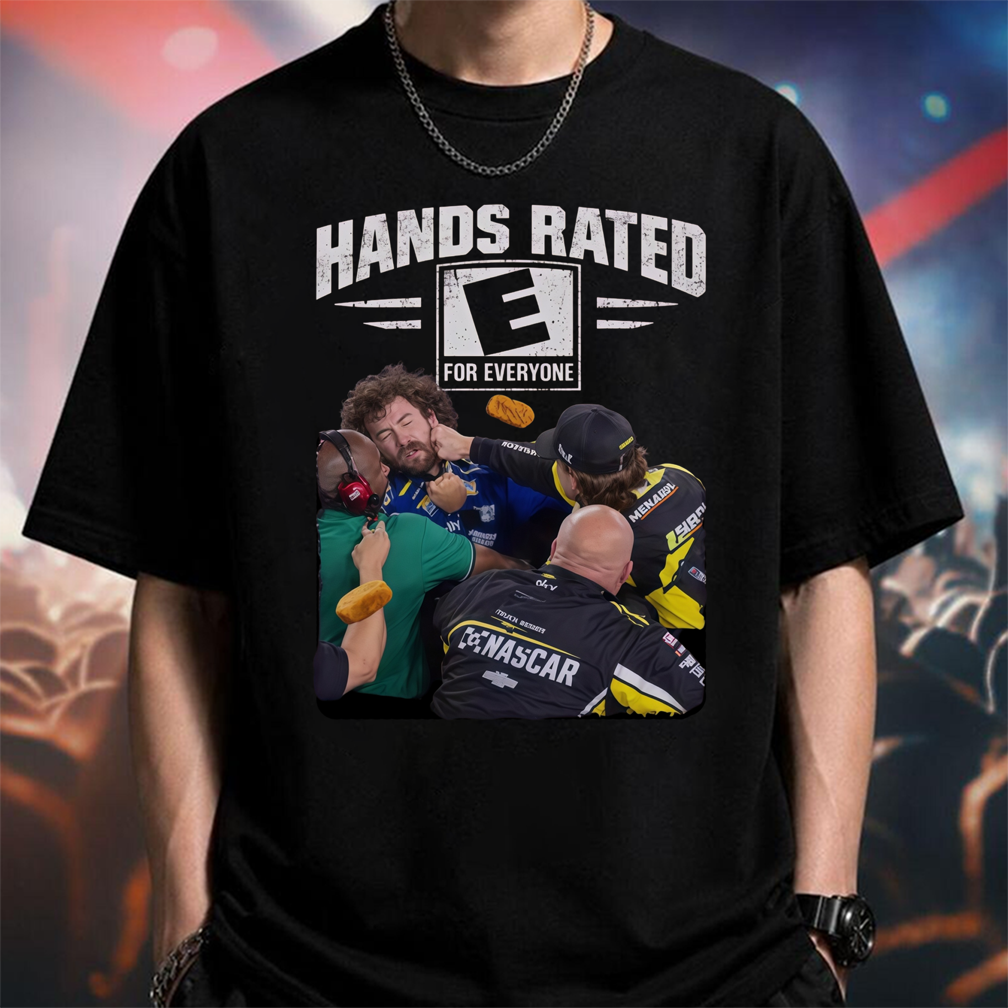 Carson Hocevar vs Ryan Blaney Shirt, Hands Rated E For Everyone T-Shirt, Vintage Bootleg Racing Graphic Tee, NASCAR Fight Apparel, Gift Tee