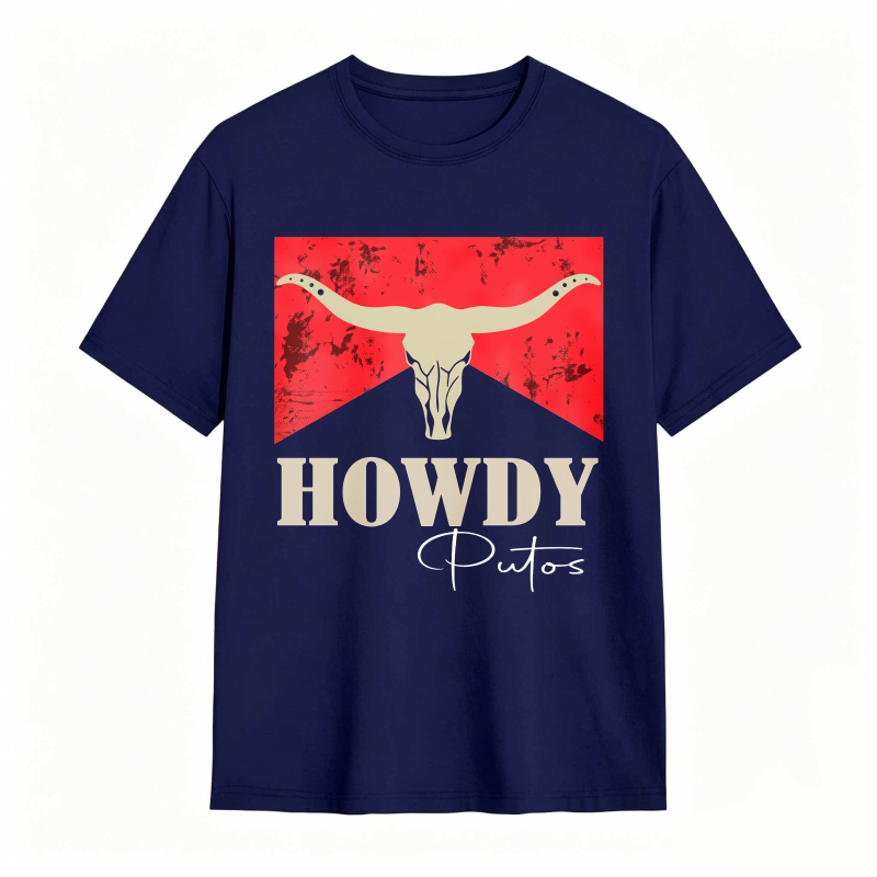 Cow Skull And Howdy Putos Text Design Unisex Classic T-shirt