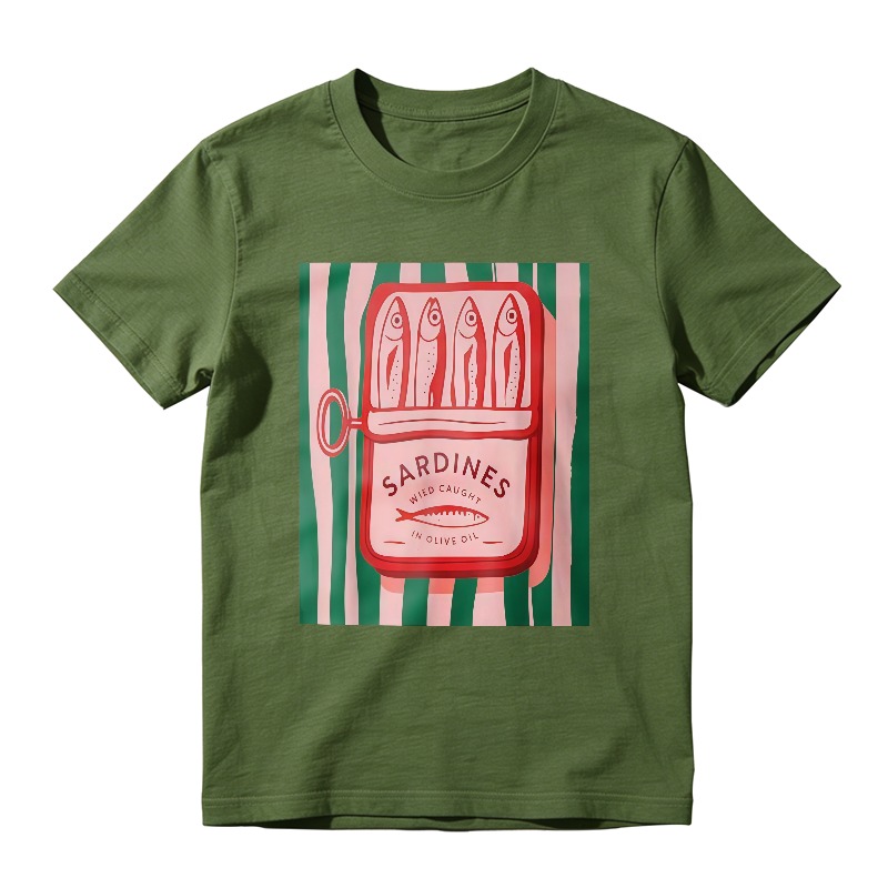 Sardines Can With Fish And Stripes Pattern Unisex Classic T-shirt