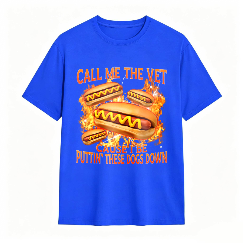 Funny Hot Dog Meme T-shirt With Call Me The Vet Phrase Perfect For Humor Fans