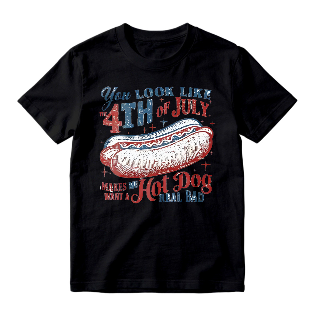 Fourth Of July Hot Dog Graphic T-shirt