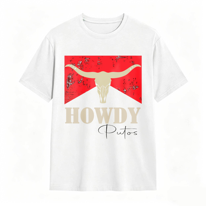 Cow Skull And Howdy Putos Text Design Unisex Classic T-shirt