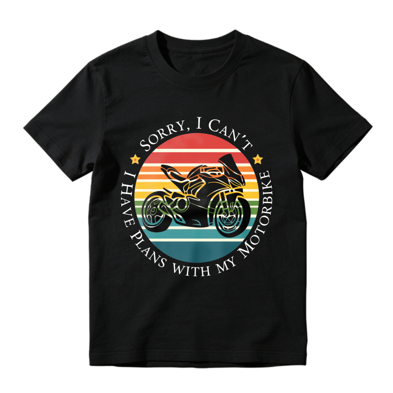 Motorbike Sunset Design With Text Sorry I Cant Have Plans With My Motorbike Unisex Classic T-shirt