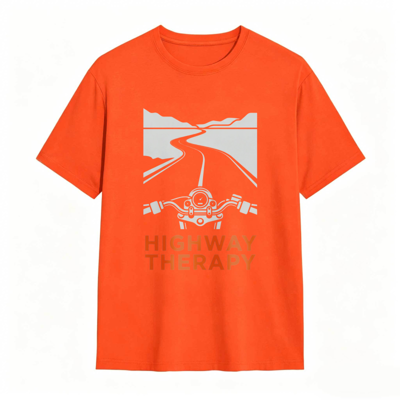 Highway Therapy Motorcycle Road Design T-shirt