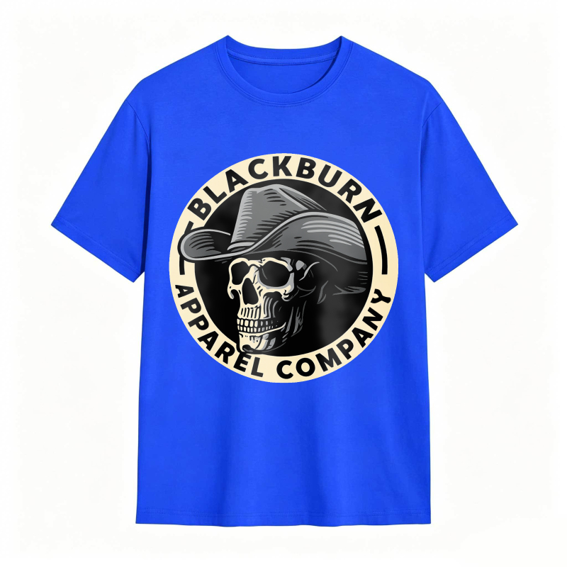Skull With Cowboy Hat And Blackburn Apparel Company Text Unisex Classic T-shirt