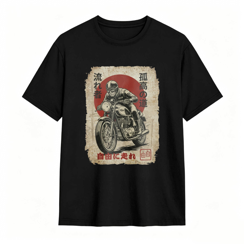 Japanese Motorcycle Rider Vintage Poster Design T-shirt