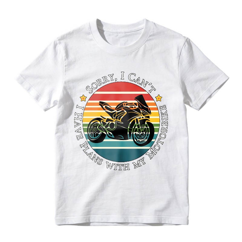 Motorbike Sunset Design With Text Sorry I Cant Have Plans With My Motorbike Unisex Classic T-shirt