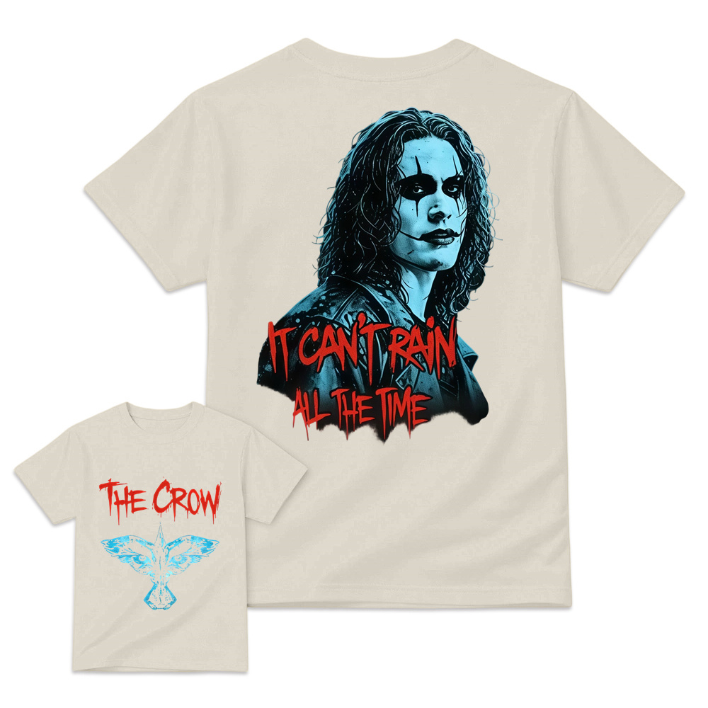 The Crow "It Can't Rain All The Time" Aesthetic Gothic Graphic T-Shirt