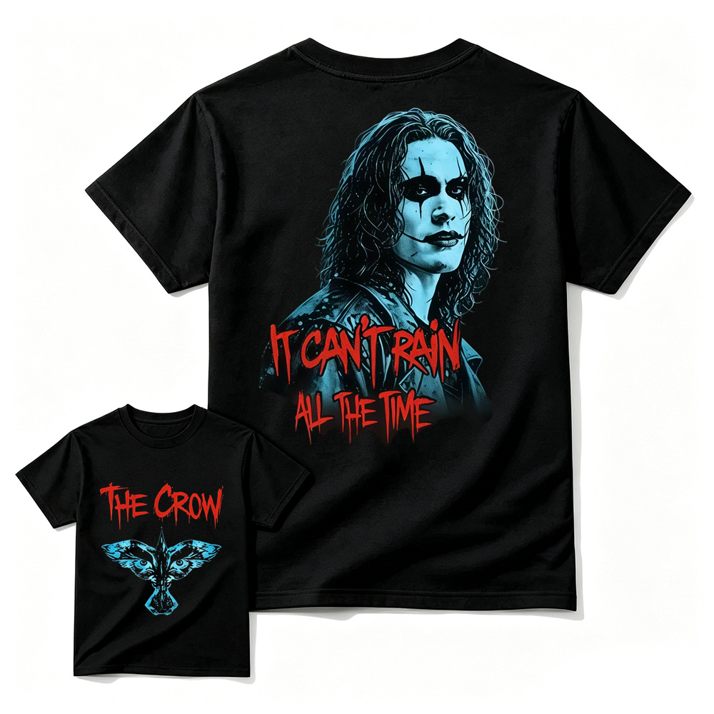 The Crow "It Can't Rain All The Time" Aesthetic Gothic Graphic T-Shirt