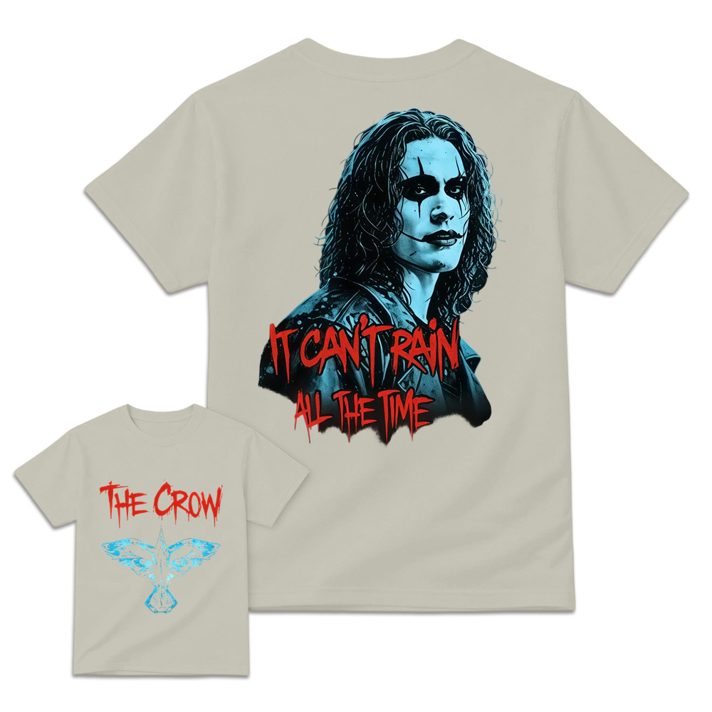 The Crow "It Can't Rain All The Time" Aesthetic Gothic Graphic T-Shirt