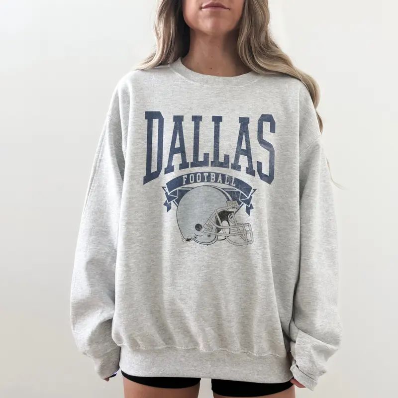 Vintage Football Sweatshirt Hometown Team Pullovers Sublimation Print Soft Cozy Retro Style Comfortable All-Season Wear