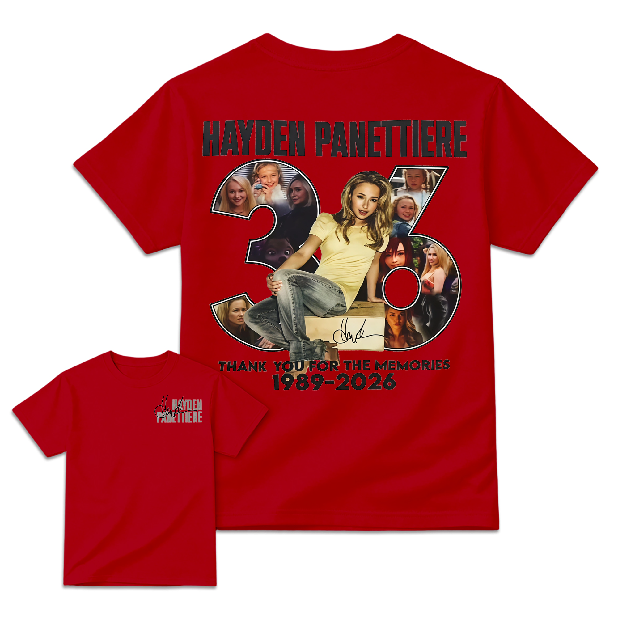 Hayden Panettiere Signature Memorial Photo Collage T-Shirt