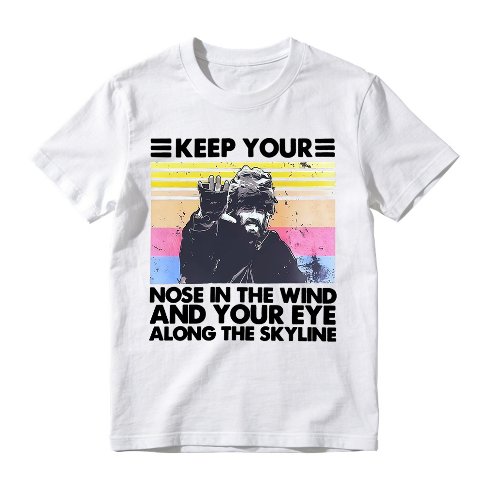 "Nose In The Wind" Retro Slogan Movie T-shirt