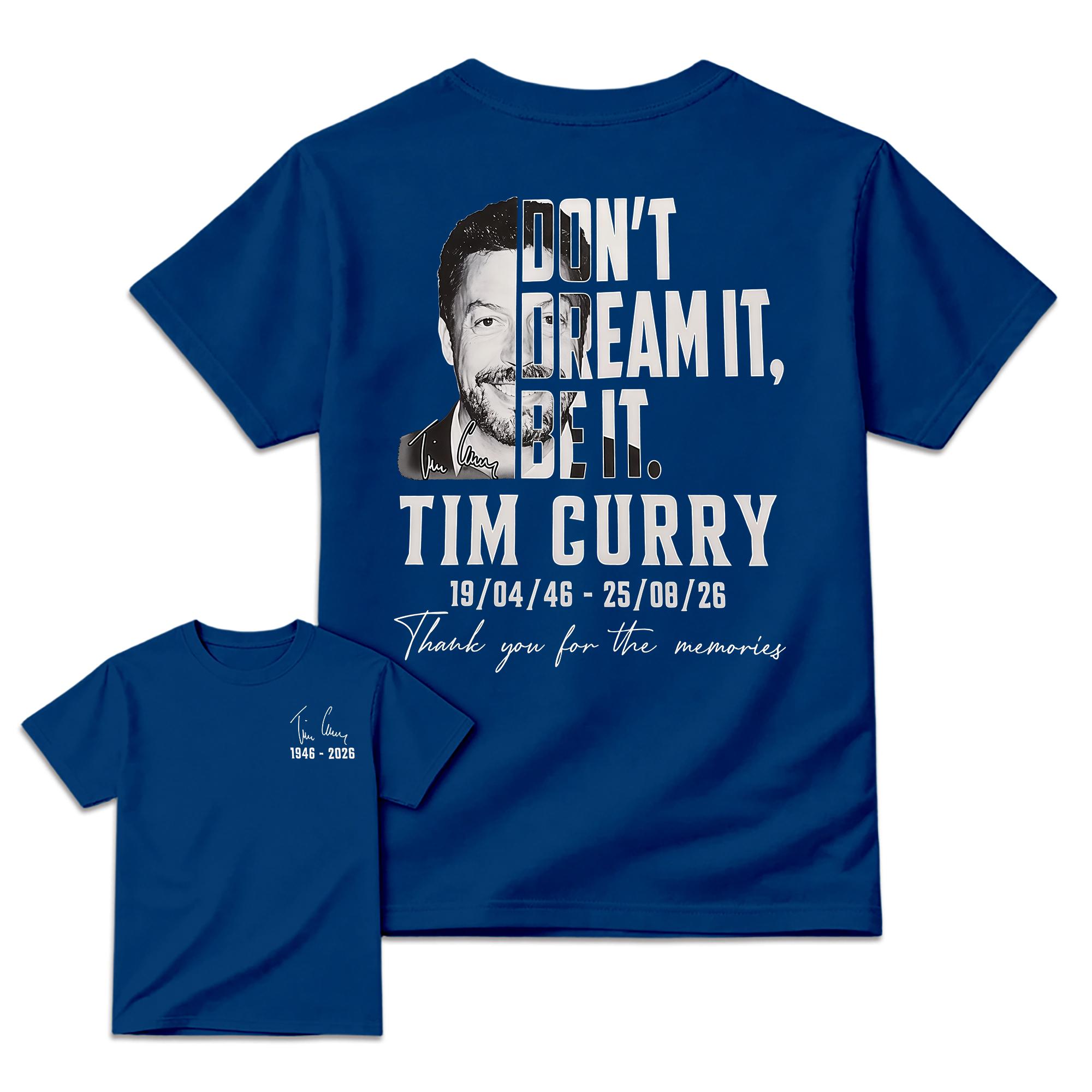 Tim Curry Signature "1946-2026" Retro Tribute T-Shirt