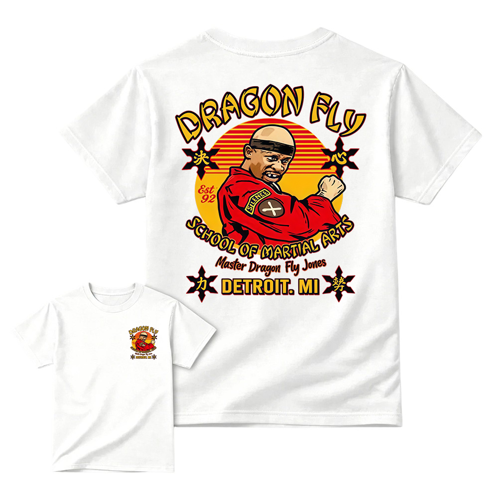 "Drag0n Fly" Retro Martial Arts T-Shirt, Vintage 90s Sitcom Comedy Tee