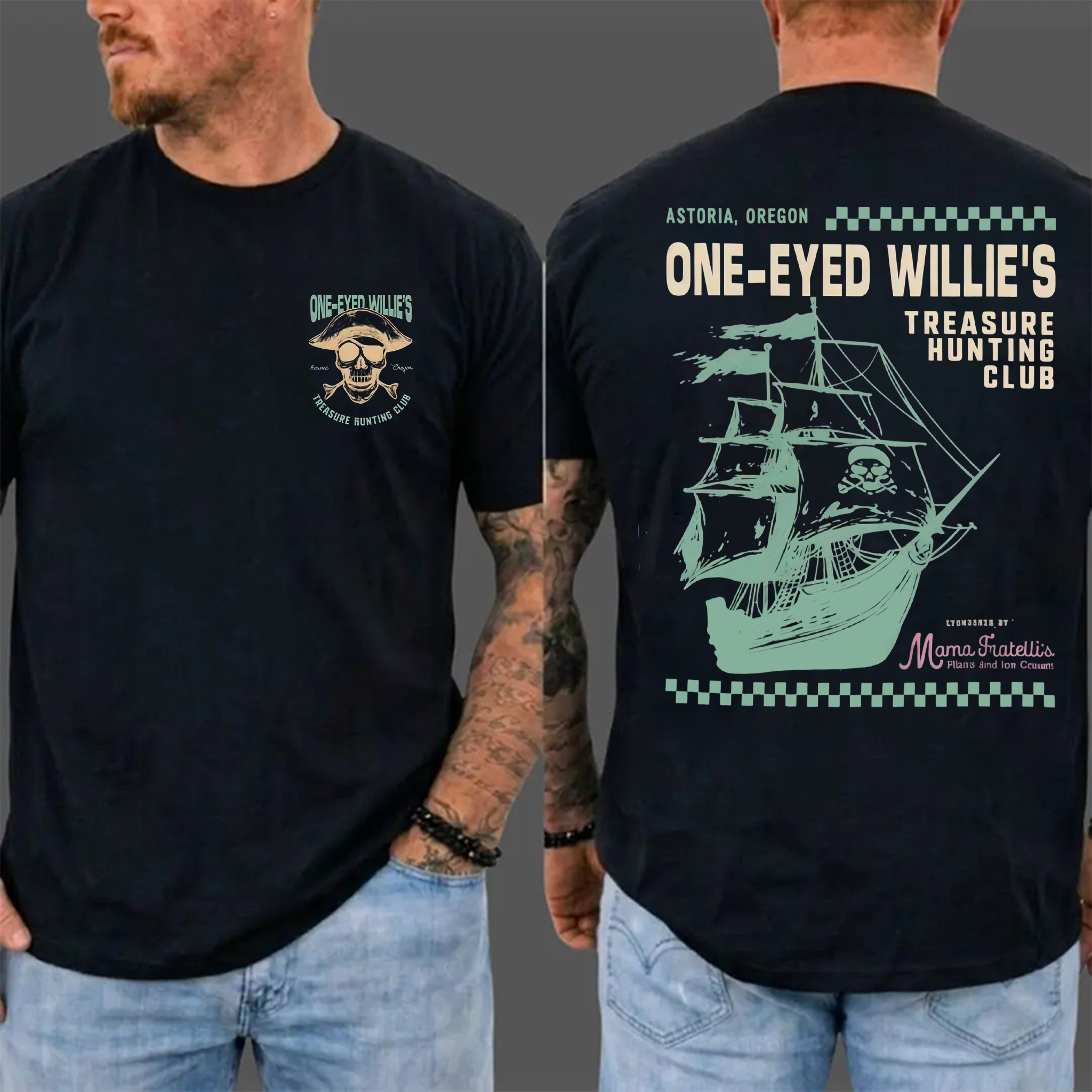 One-Eyed Willie's Treasure Hunt T-Shirt-Retro 80s Movie Graphic Tee
