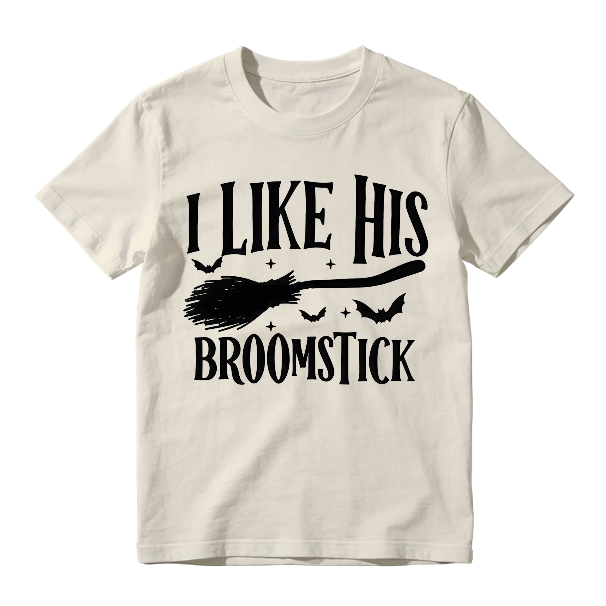 Matching His Hers Funny Halloween Couple Costume T-Shirts, Pumpkin/Broom Design