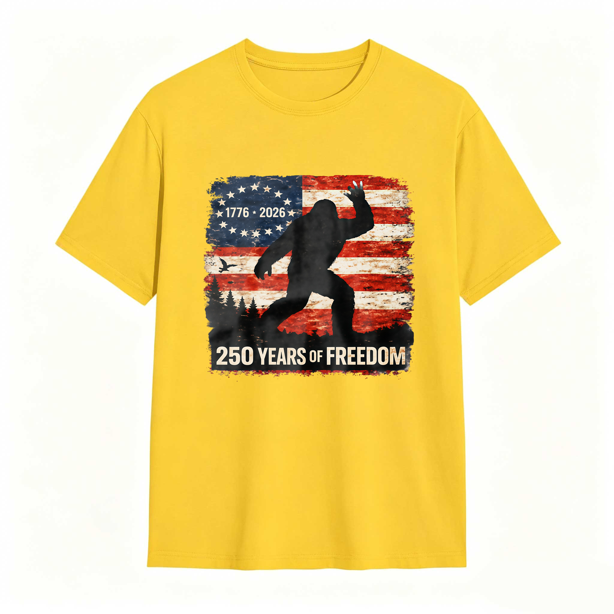 Bigfoot American Flag 1776 2026 250 Years Of Freedom Independence Day T Shirt