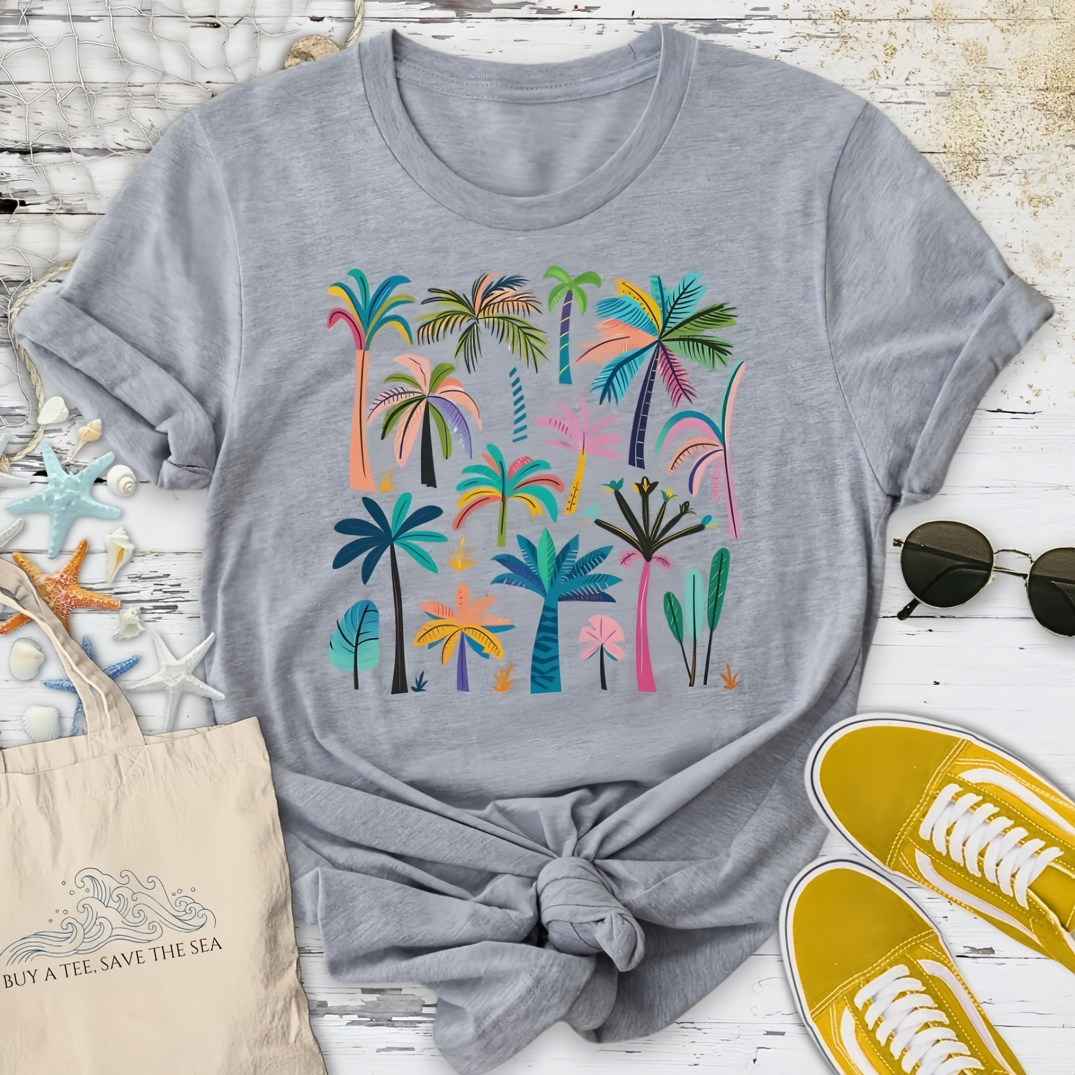 Field Of Colorful Palm trees T-Shirt