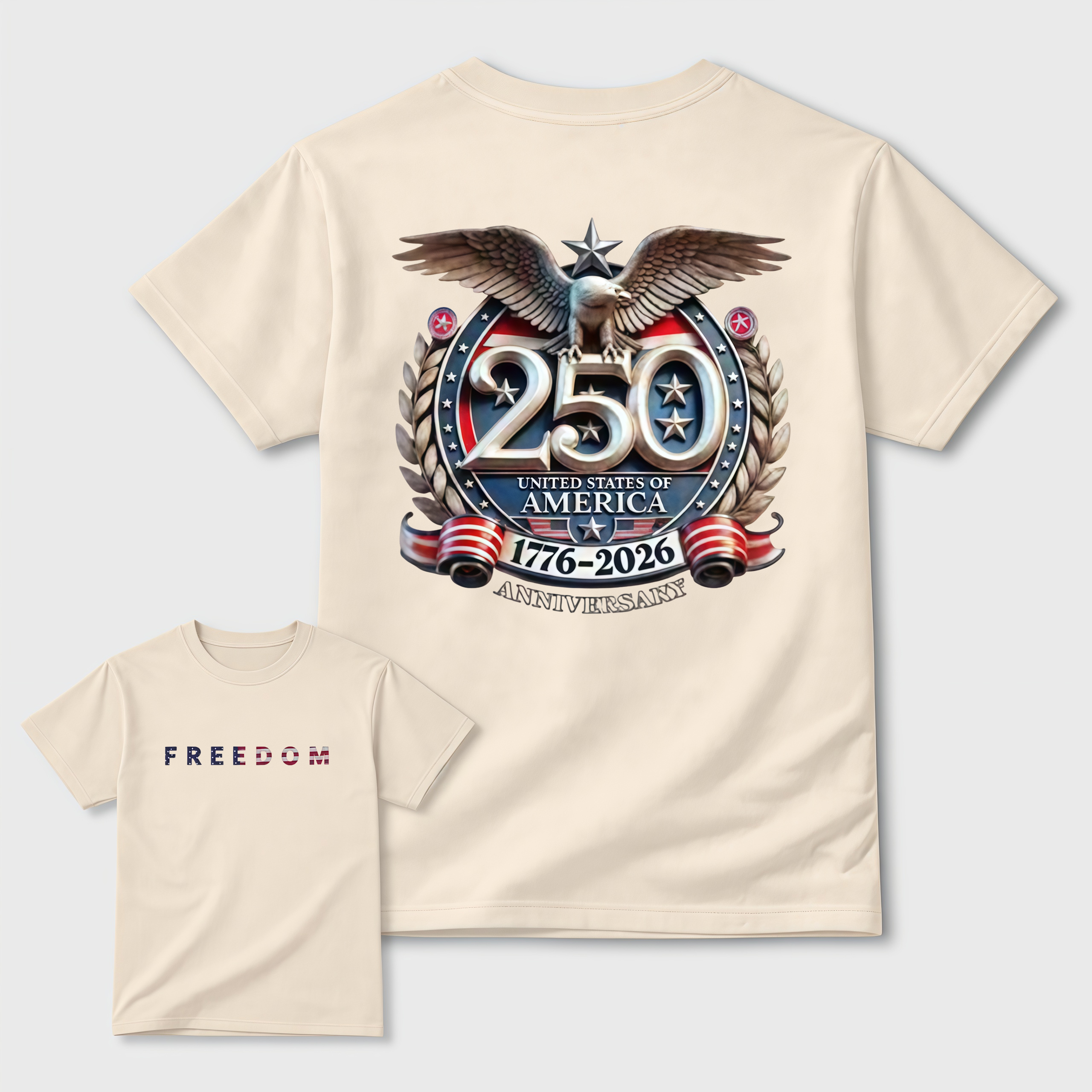 American 250th Anniversary Eagle Freedom Graphic T-Shirt