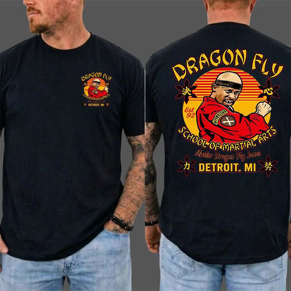 "Drag0n Fly" Retro Martial Arts T-Shirt, Vintage 90s Sitcom Comedy Tee