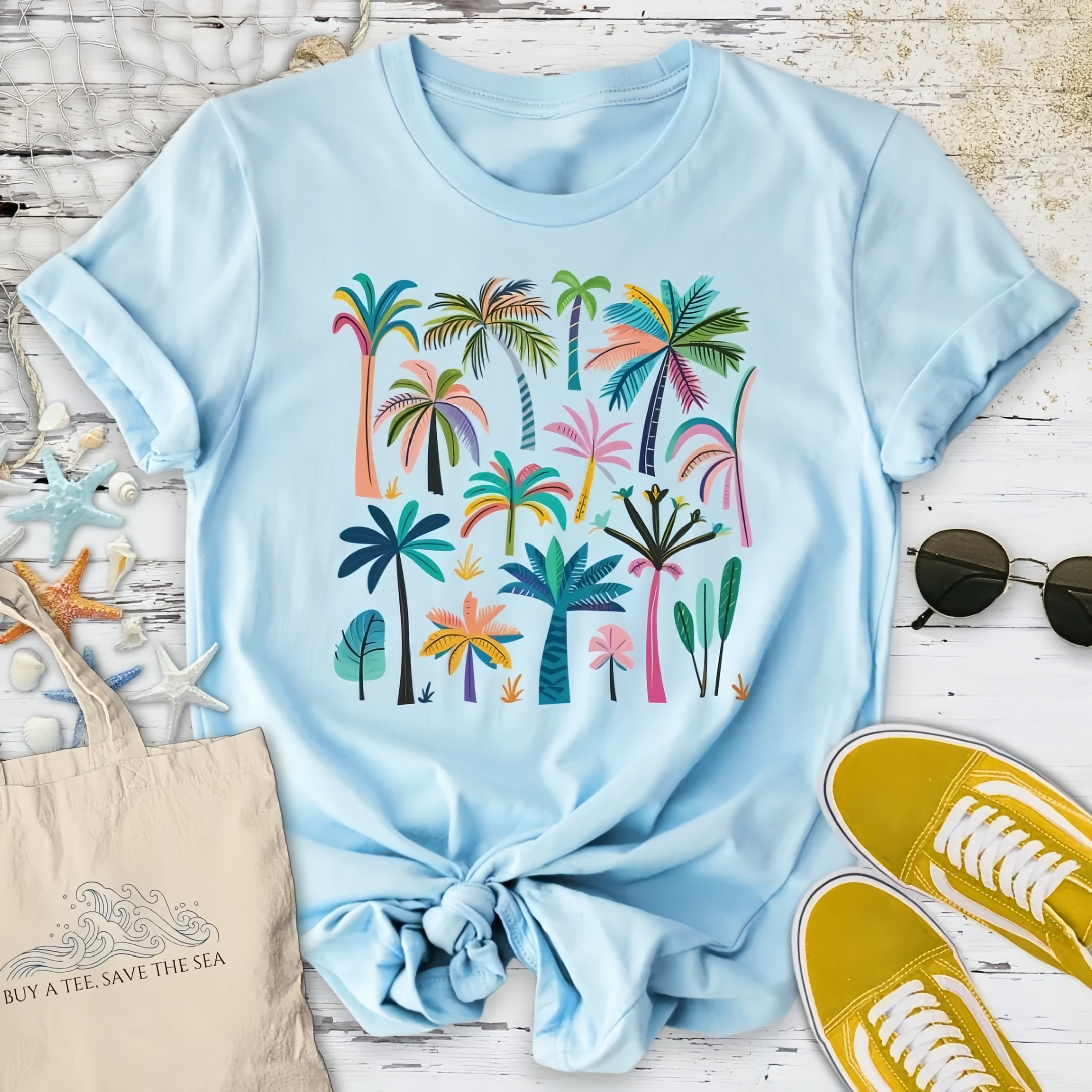Field Of Colorful Palm trees T-Shirt