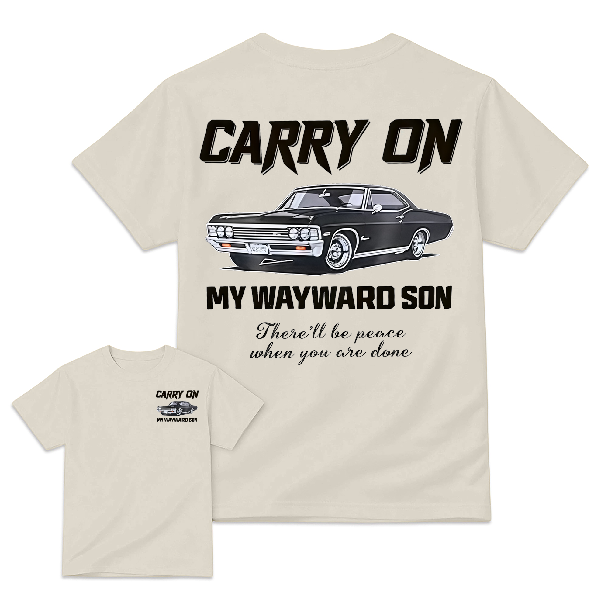 Supernatural Impala "Carry On My Wayward Son" Graphic T-shirt