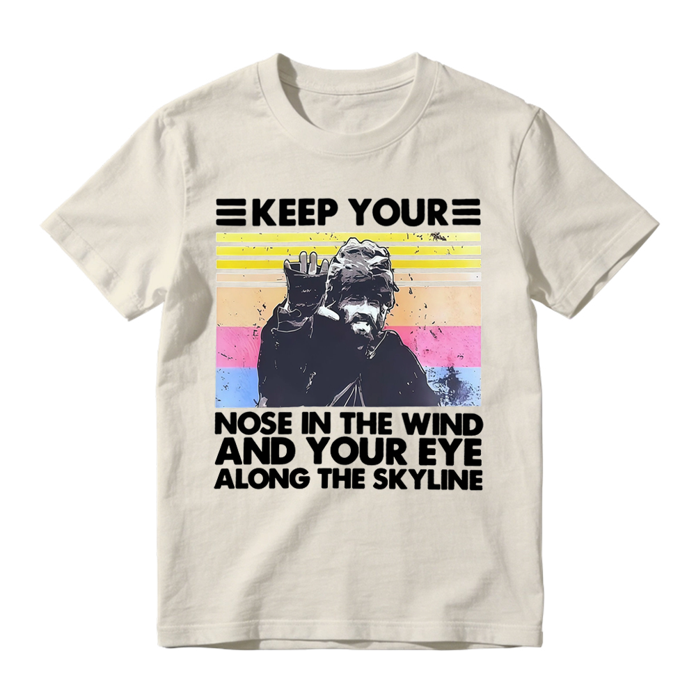 "Nose In The Wind" Retro Slogan Movie T-shirt