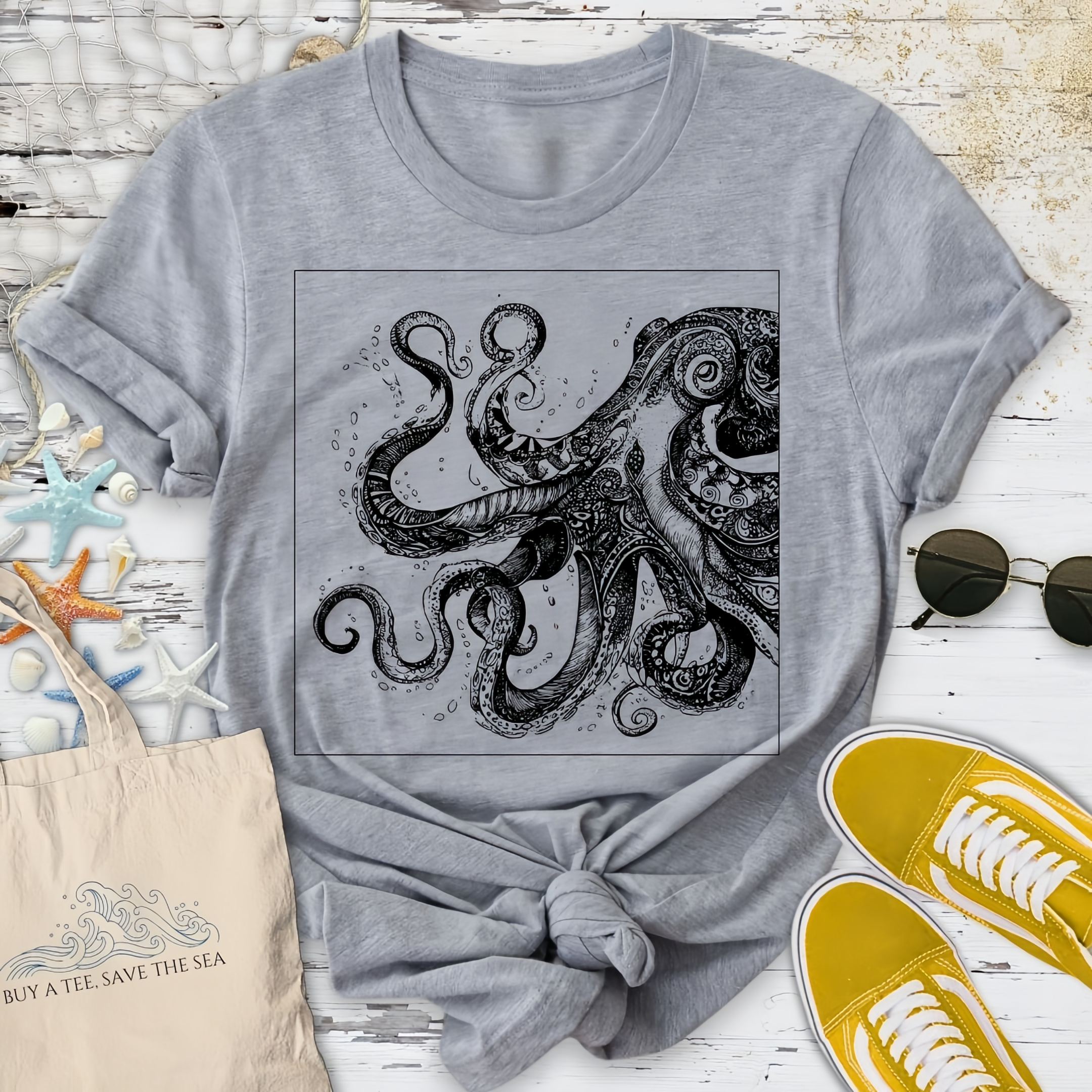 Octopus Zentangle T-Shirt
