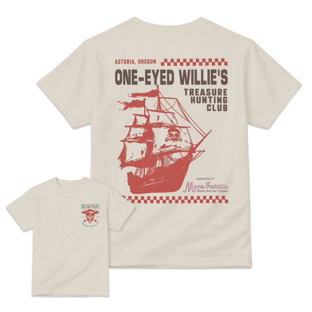 One-Eyed Willie's Treasure Hunt T-Shirt-Retro 80s Movie Graphic Tee