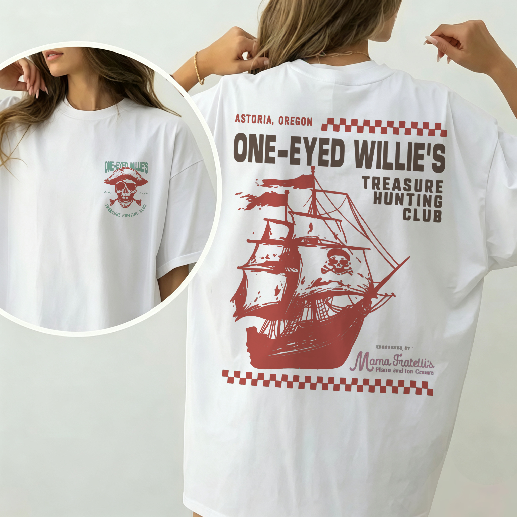 One-Eyed Willie's Treasure Hunt T-Shirt-Retro 80s Movie Graphic Tee